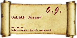 Osbáth József névjegykártya