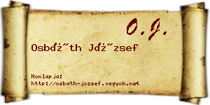 Osbáth József névjegykártya
